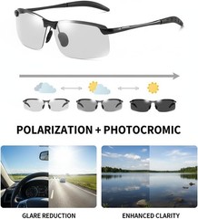 Jowxsx Polarized Photochromic Sunglasses UV400 Day Night Driving Sports Glasses