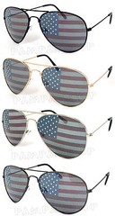 1 or 3 Pair(s) American USA Flag Pilot Sunglasses FREE Pouches UV Protection