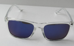 Eddie Bauer Clear Frame Blue Polorized Lens Sunglasses EB34205P 56-19-139 NEW