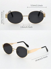 Polarized Retro Oval Sunglasses UV400 Men Women Driving Fishing Outdoor Wear