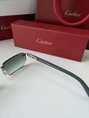 CARTIER CT0622S 003 Silver Green Green Gradient Lens Unisex Sunglasses AUTHENTIC