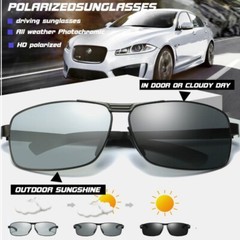 Mens Polarized Photochromic Sunglasses Driving Outdoor Eyewear UV400 Glasses