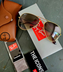 Ray-Ban Sunglasses RB3025 Aviator Gradient Gold Frame Light Brown Lens 58mm