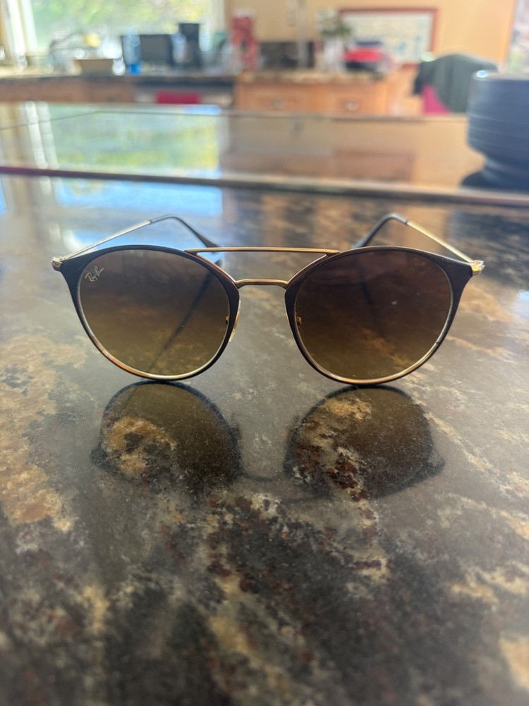 RAY-BAN Sunglasses RB 3546 9009/85 52-20 Brown & Gold Frame w/Brown Gradient
