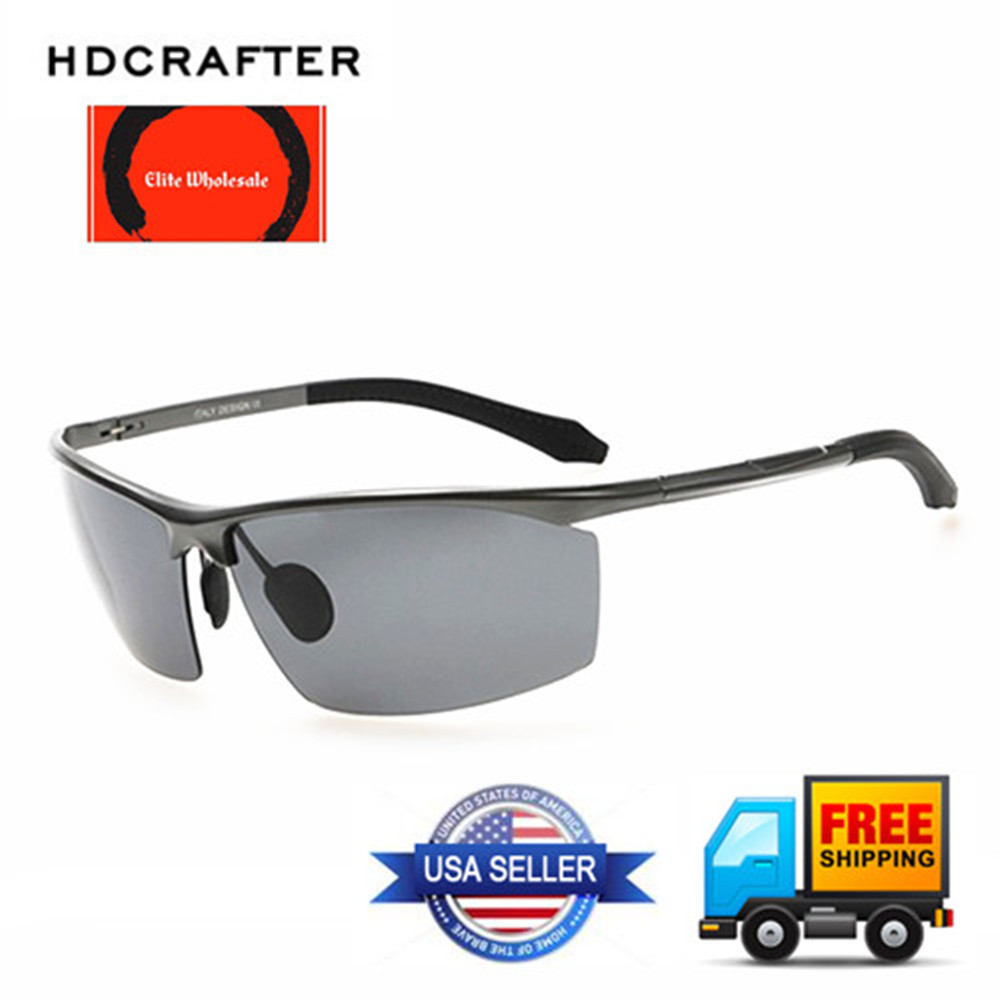 HDCRAFTER HD8556 Aviator Sports Half Metal Cool Polarized Sunglasses