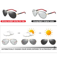 Aluminium HD Polarized Photochromic Sunglasses Pilot Men Driving Glasses Eyewear