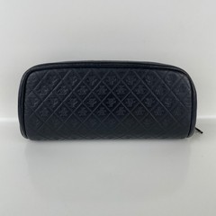 Original Penguin Black Quilted Embossed Leather Logo Sun Eyeglasses Case Retro