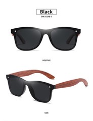 Polarized Classic Rimless Wood Sunglasses For Men Women Wooden Temple Glasses