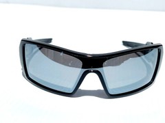 Oakley OIL RIG polished BLACK POLARIZED Galaxy CHROME Mirror lens Sunglass 9081