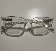 Clear Chrome Heart Style Glasses