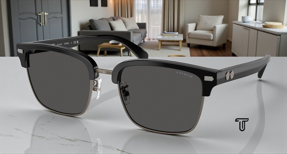 COACH HC8412 500287 Cw406 Gunmetal Black Grey Solid 56 mm Men’s Sunglasses