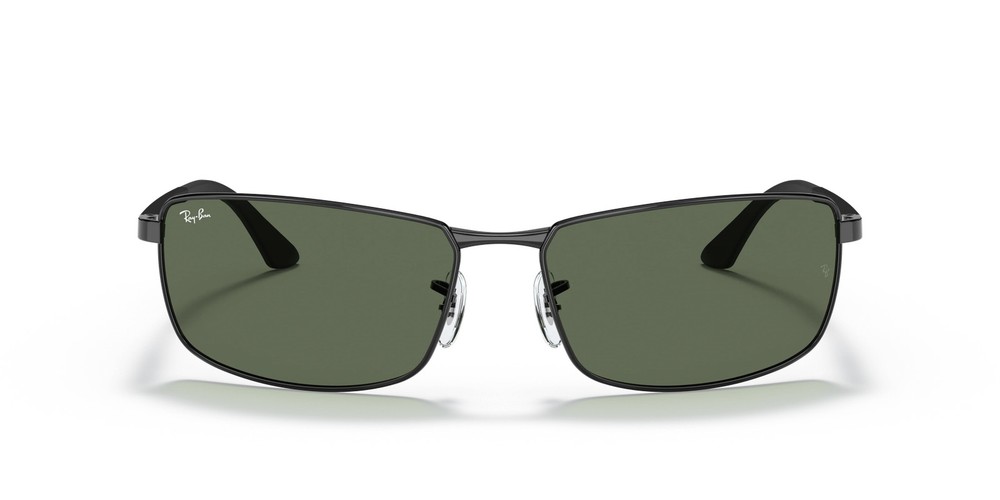 Ray-Ban RB3498 002/71 Black Green 61mm Rectangle Sunglasses