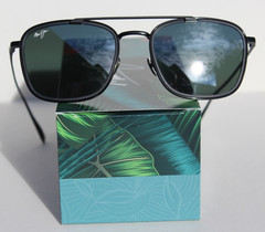 MAUI JIM Following Seas POLARIZED Sunglasses 555-02 Black/Neutral Grey NEW Japan