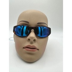 Ocean Waves Tortoise Sunglasses Blue Mirror Lens with Gogglebobber and Case