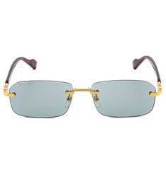 GUCCI GG1221S WEB Logo 1221 Burgundy Green 003 Rimless Narrow Unisex Sunglasses