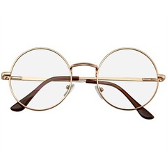 Round Glasses Retro Vintage Classic Metal Clear Lens Round Hippie Glasses