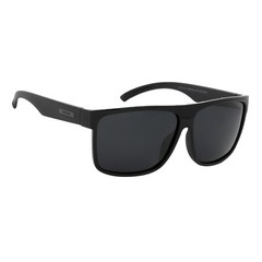 Men’s XL Wide Fit Polarized Square Sunglasses Shiny Black Frame Dark Tint Lens