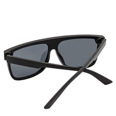 AEON – Square Flat Top Shield Polarized Sunglasses Mono Lens Black Smoke