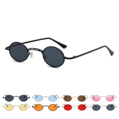 Small Oval Sunglasses Retro Metal Frame Candy Colors Hippie Sun Glasses Eyewear