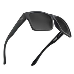 TOROE TR90 Square Frame Grade A Polarized Black Emblem Classic Sunglasses Unisex