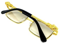 Classy Elegant Sophisticated Modern Hip Hop Rapper SUN GLASSES Gold Metal Frame