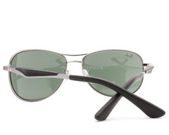 Ray-Ban Sunglasses RB 3519 004/71 Shiny Gunmetal Green Tinted Lens 59mm w/case