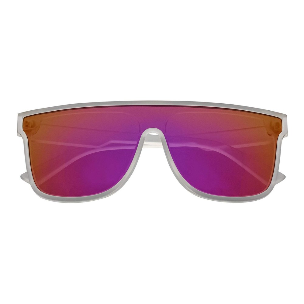 AEON – Flat Top Shield Polarized Sunglasses Mono Lens Frost Purple Mirror