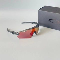 Oakley OO9208 Radar EV Path Sunglasses Clear Gray Frame Prizm Red LensIN BOX