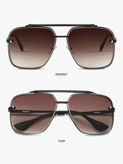 Brand Designer Aviator Men Business Brown Gradient Sunglasses Celebrity Dwayne