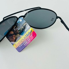 Famous Maker Sunglasses For Men Aviator 100% UV Protection, Black / Gray, (NEW )