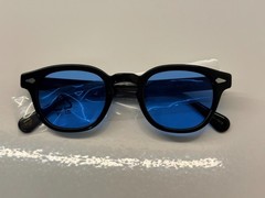 Moscot Lemtosh Black with Custom Made Tints Celebrity Blue Sunglasses 46mm