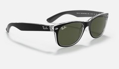 Ray-Ban New Wayfarer Color Mix Matte Black Transparent/Green 58 mm Sunglasses