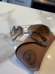 Ray-Ban Classic Aviator 58mm Sunglasses RB3025 Unisex – Shiny Gold/Brown