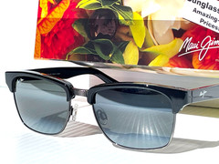 NEW Maui Jim KAWIKA Glossy Black POLARIZED Neutral Grey Lens Sunglass 257-17C