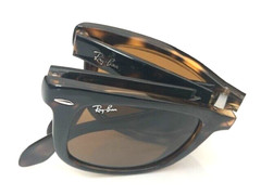 RAY BAN Folding Wayfarer 4105 710 Authentic BROWN50mm Sunglasses-Great condition