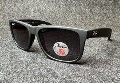 New Ray-Ban Justin RB4165 Matte Black/ Gradient Grey 54mm Sunglasses