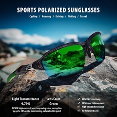 Polarized Sports Sunglasses for Men Women Wrap Around Half Frame Cycling Fish…