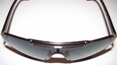 VERSACE Aviator Pilot Shield Gold Metal/Black Sunglasses VE 2140 1002/87 135 mm