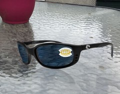 Costa Del Mar Brine Matte Black Frame Gray 580P Plastic Polarized Lens
