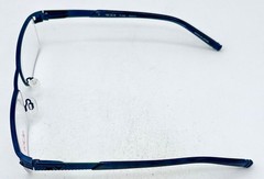Tumi Mens Navy Rimless Stainless Steel Rectangle Eyewear Frame T100 53mm