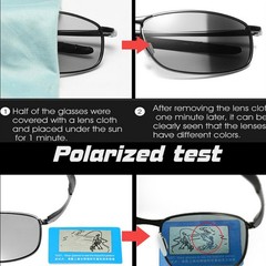 Aluminium HD Polarized Photochromic Sunglasses Men UV400 Chameleon Sport Glasses