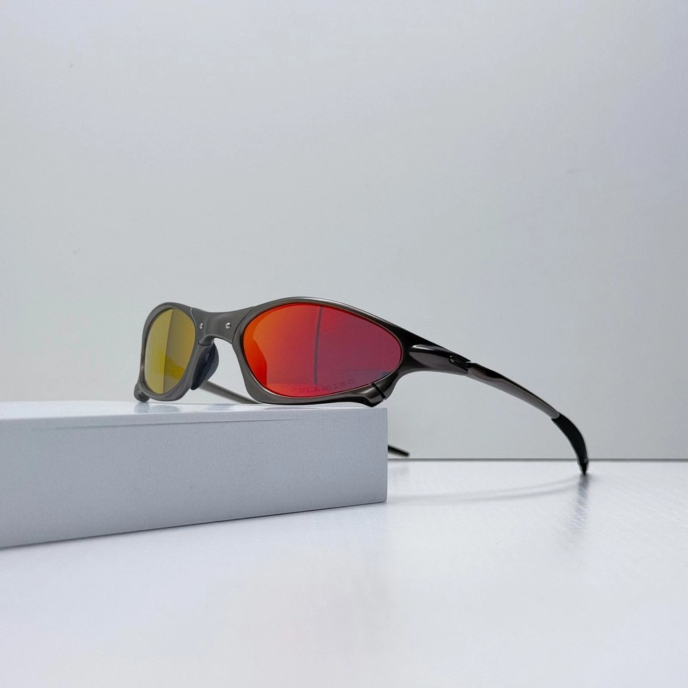 Vintage Oakley Penny X-Metal Gray Frame Ruby Lens Rare Sunglasses