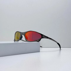 Vintage Oakley Penny X-Metal Gray Frame Ruby Lens Rare Sunglasses