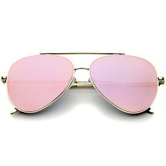 Retro Modern Mirrored Flat Lens Metal Aviator Sunglasses A318