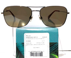 Maui Jim NAAUAO Shiny Gold & Red POLARIZED HCL Bronze Lens Sunglass H675-16