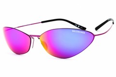BALENCIAGA BB0350S 003 Sunglasses Pink Frame Purple Mirror Lenses 68mm