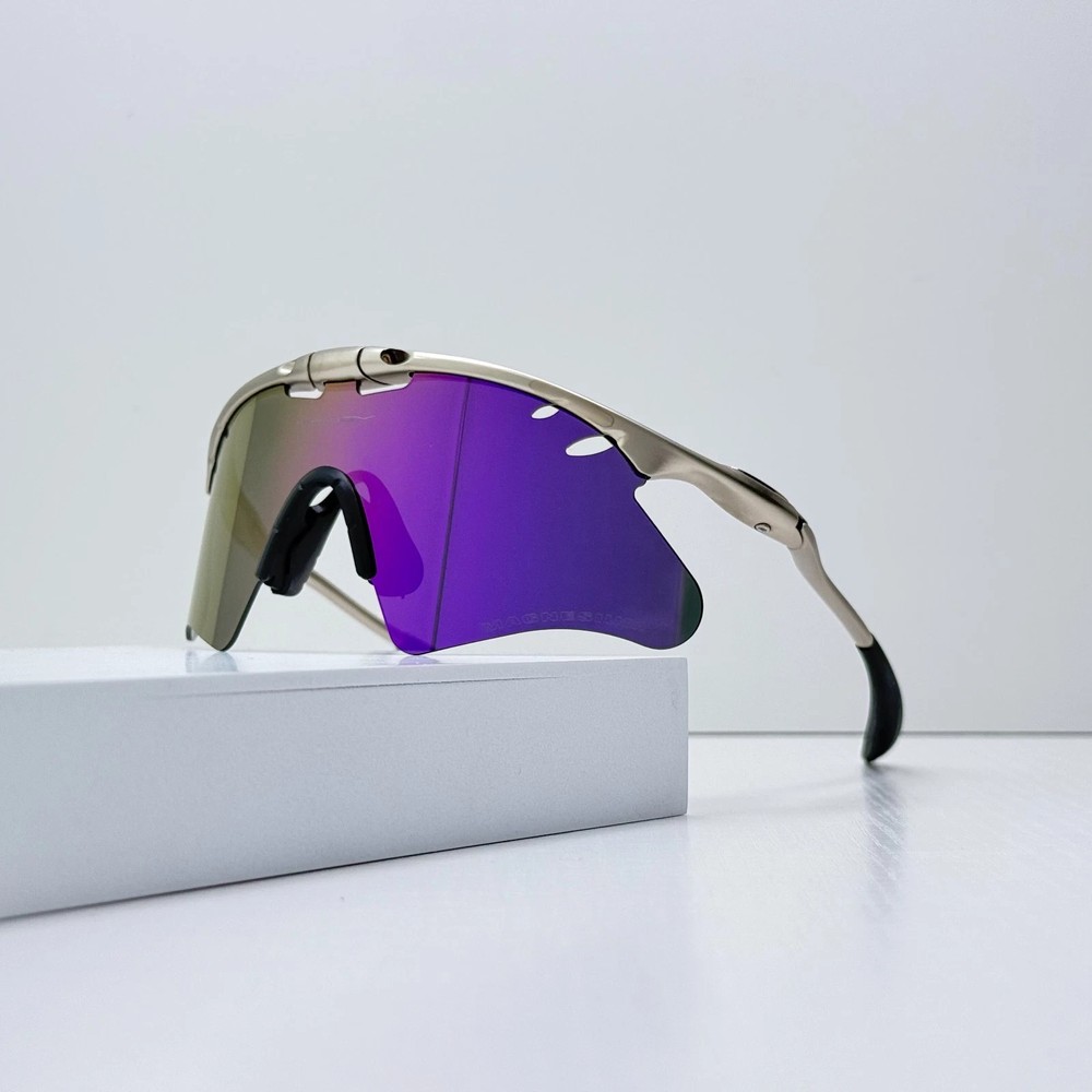 Oakley Mag X-Metal Sunglasses Silver Frame Blue Lens RareIN BOX