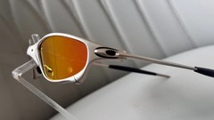 Oakley Juliet 1.0 X sunglasses, silver metal frame and ruby lenses