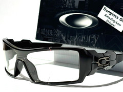 NEW Oakley OIL RIG Polished Black GALAXY Clear Lens Sunglass 9081
