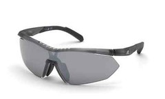 Adidas SP0016 20C Matte Gray Mirror Plastic Half-Rim Sunglasses Frame 145-135 SP
